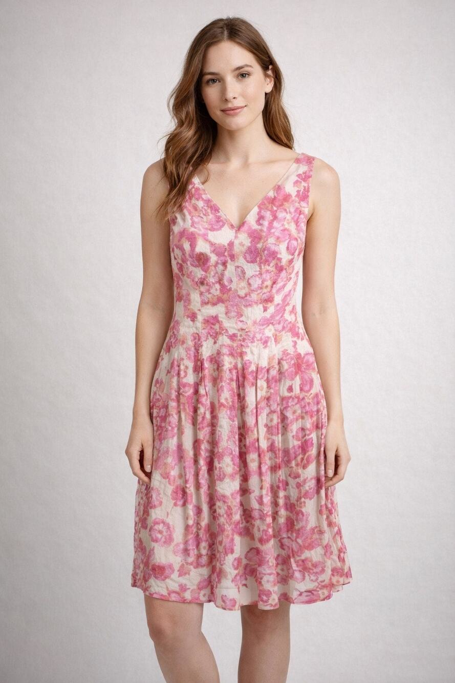 MiXT by Heidi Weisel Pink Floral Dress Women's Size 8 Cottagecore Wedding Guest